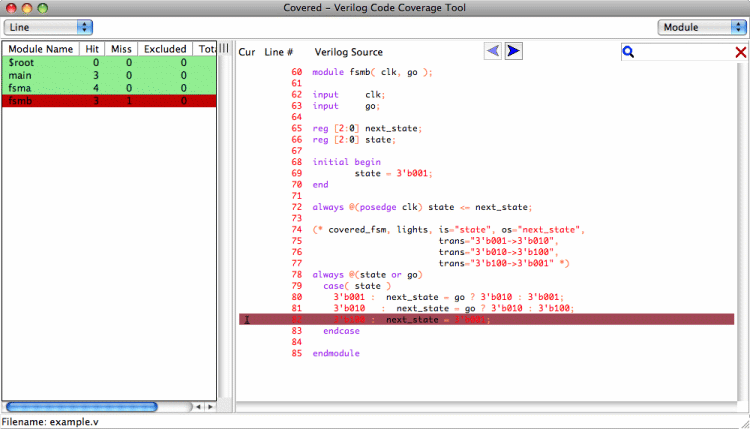 Example of uncovered line included for line coverage consideration