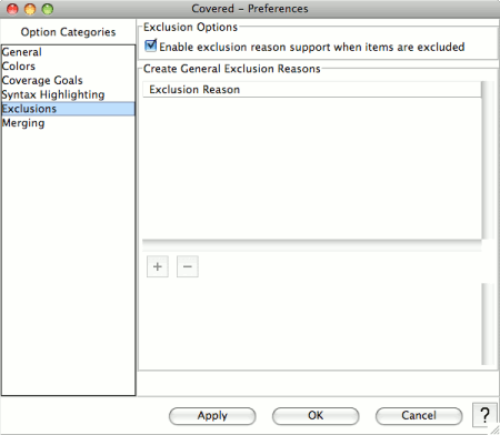 Exclusion Preferences Pane
