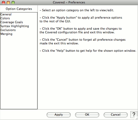 Main Preferences Window