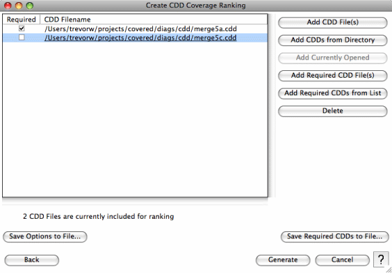 CDD Ranking Input File Selection Page