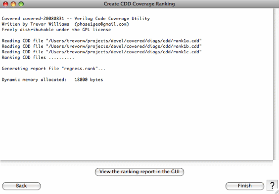 CDD Ranking Command Output Page
