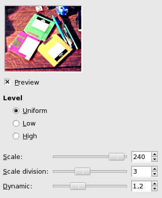 “Retinex” filter options