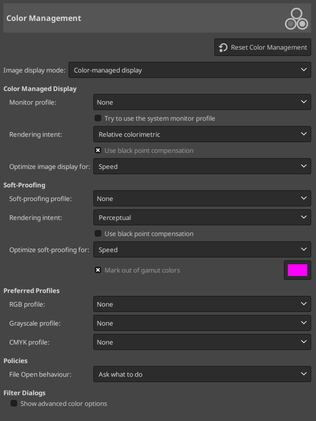 Color Management Preferences