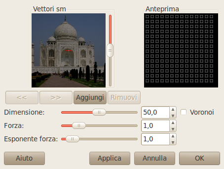 Opzioni dell'editor della mappa di orientamento