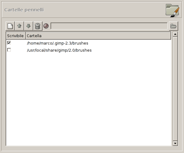 Preferenze: cartelle pennelli