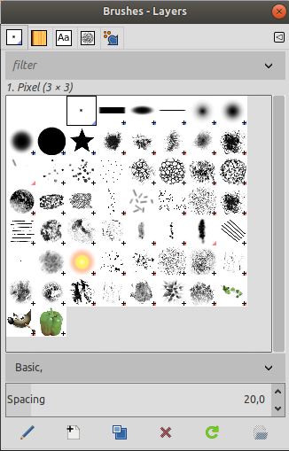 The Brushes dialog