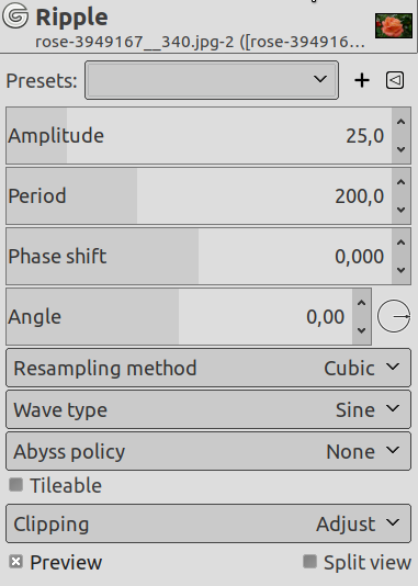 “Ripple” filter options