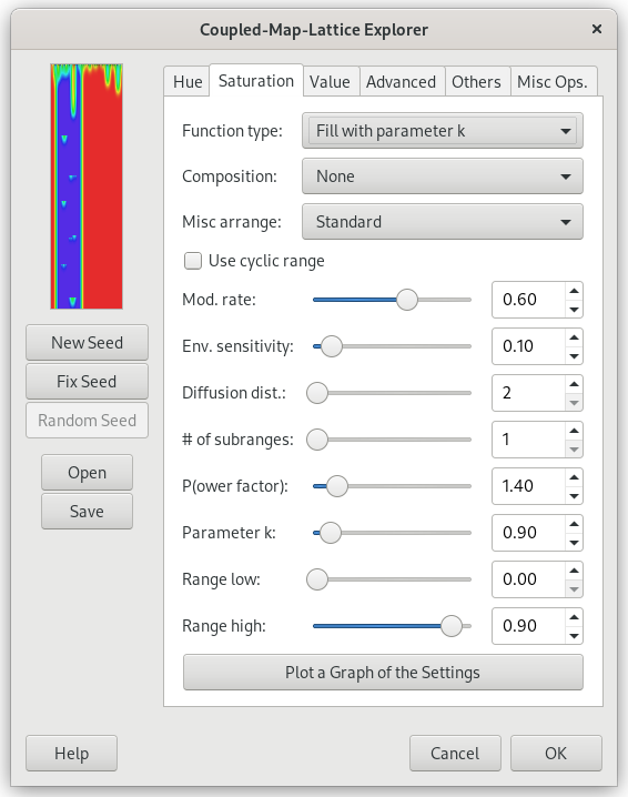 Saturation tab