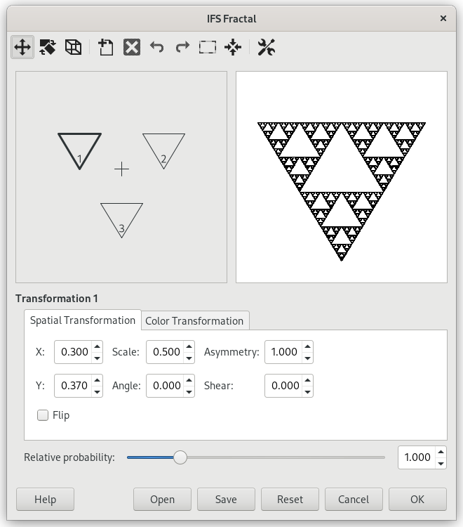 “IFS Fractal” filter options