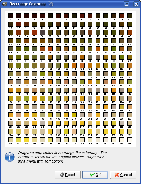 The “Rearrange Colormap” window