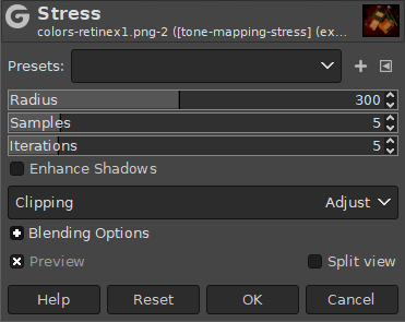 The “Stress” filter Dialog