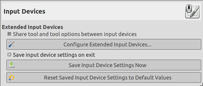 Input devices preferences