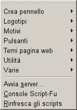 Il sottomenu «Script-Fu»