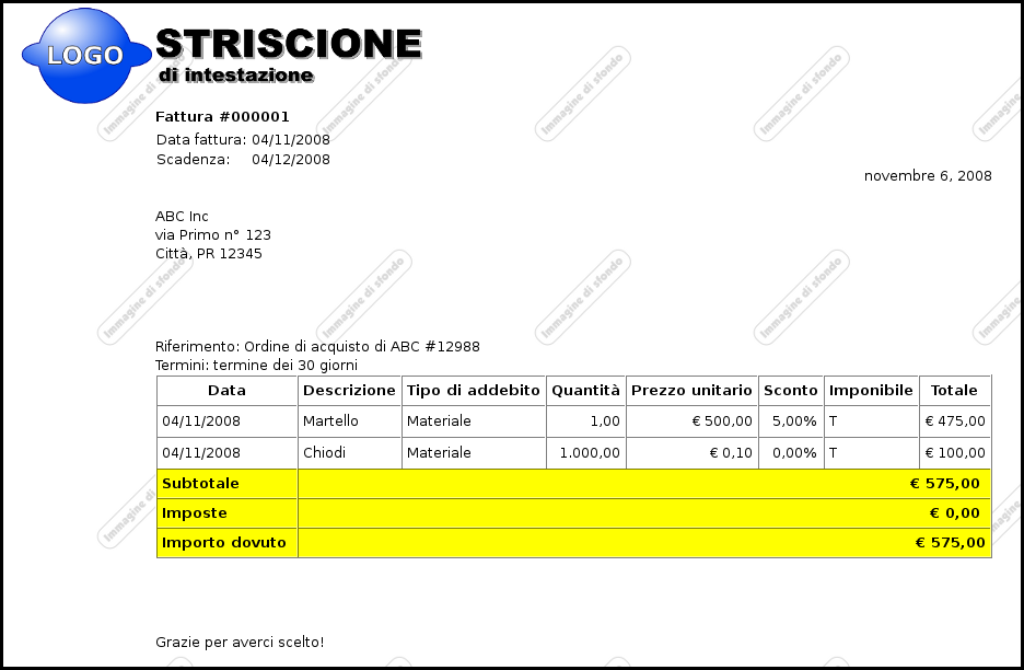 Esempio di fogli di stile HTML