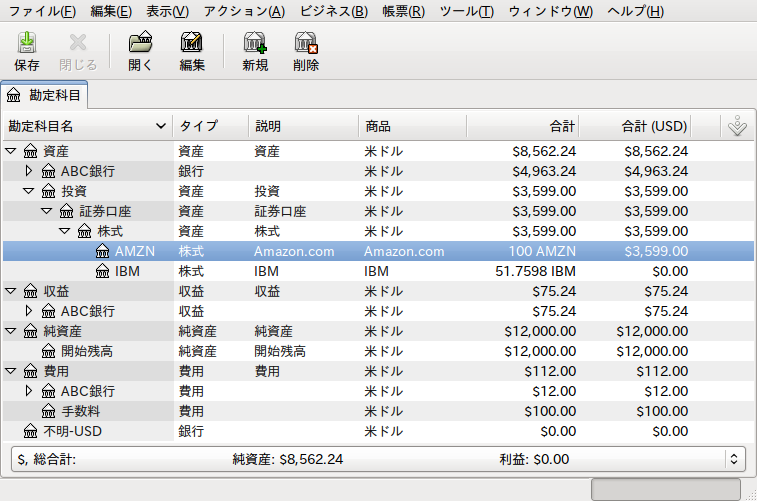 株価の表示