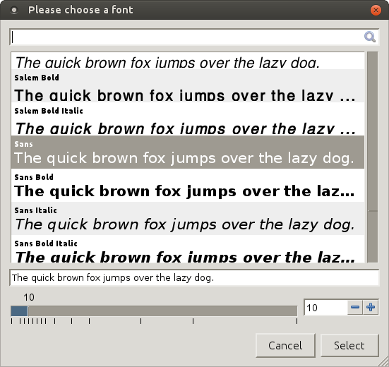 FontChooserDialog
