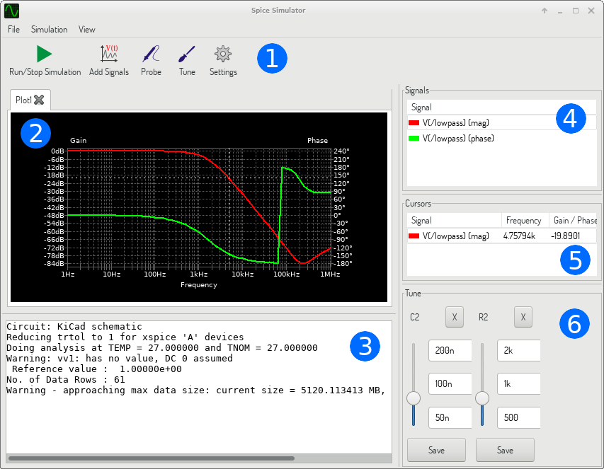 Main simulation dialog