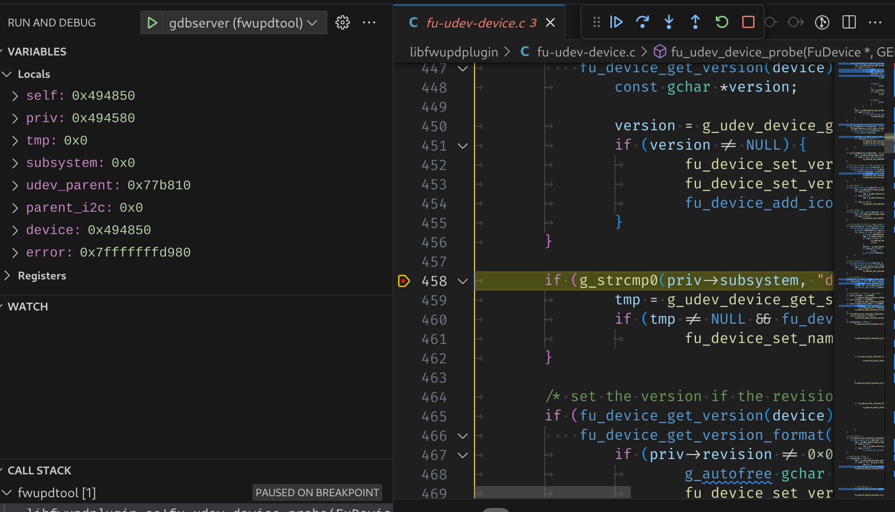 debugger attached