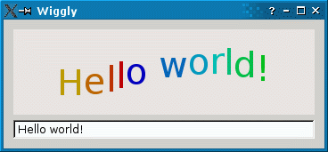 Screenshot of the Wiggly example