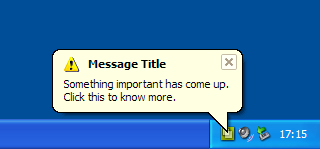 The system tray on Windows XP.