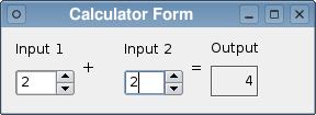 Screenshot of the Calculator Form example