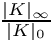 $\frac{|K|_\infty}{|K|_0}$