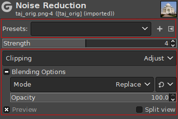 Common Options of GEGL Filters