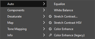 The “Colors/Auto” submenu