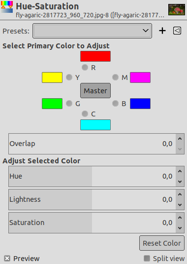 Hue-Saturation Options