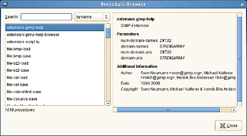 The “Procedure Browser” dialog window