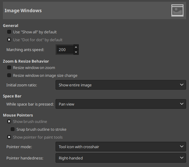 General Image Window Preference