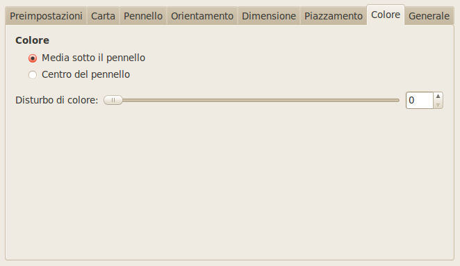 Opzioni della scheda «Colore»