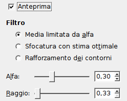 Opzioni del «filtro NL»