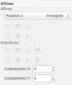 Le opzioni dello strumento Allinea