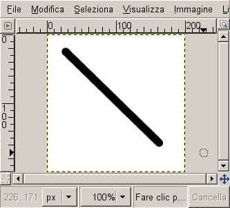 La linea dopo il secondo clic