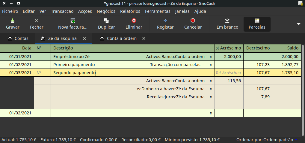 Segundo pagamento