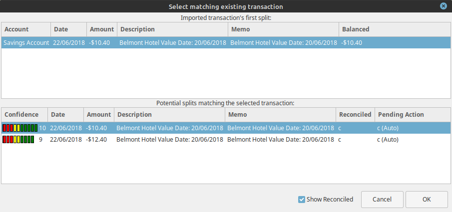 The Match Picker Dialog