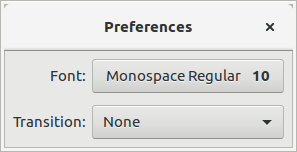 An preference dialog