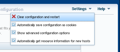 NDB Cluster Auto-Installer Settings menu detail.