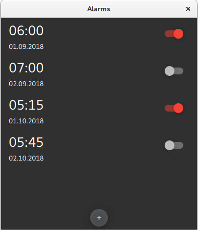 "Alarms application"