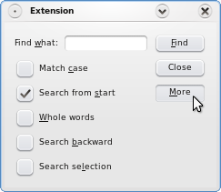 Screenshot of the Extension example