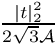 $\frac{|t|^2_2}{2\sqrt{3}{\cal A}}$